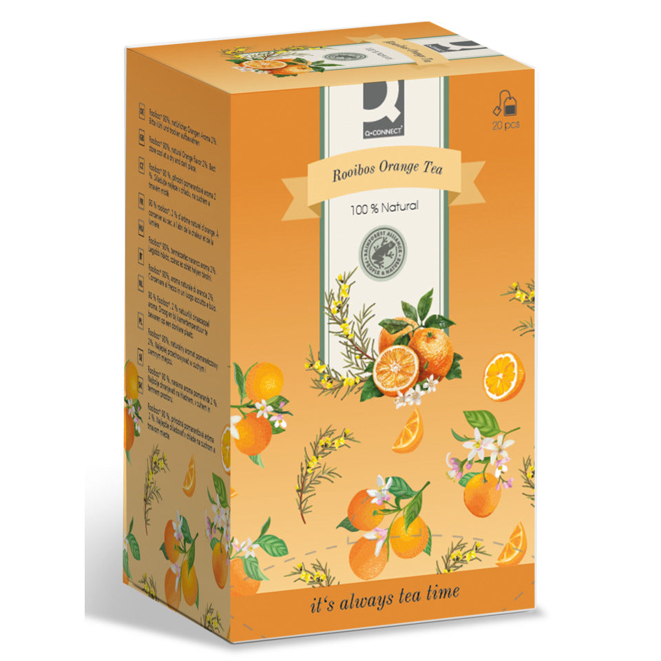 Früchtetee Rooibos Orange, 20 Beutel Q-CONNECT KF10248