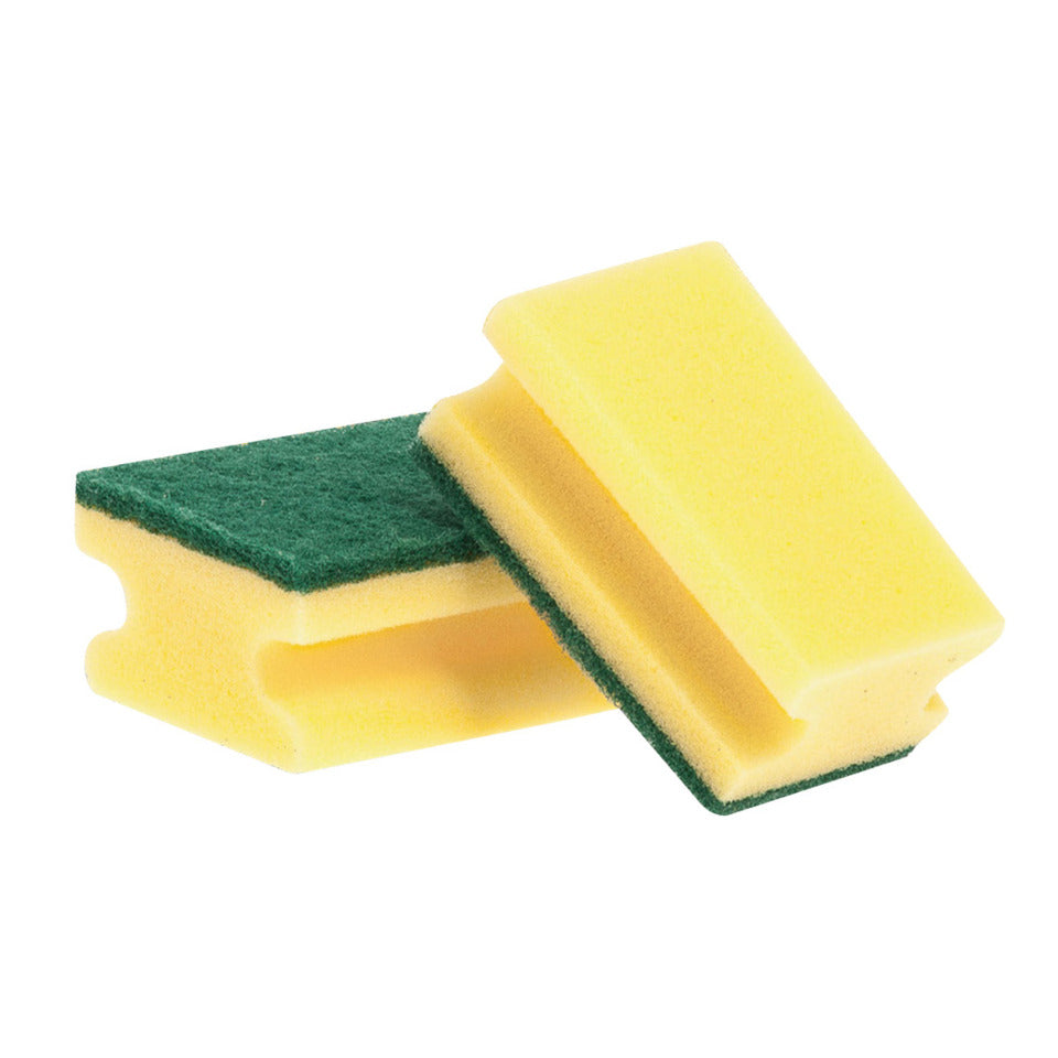 Schwamm, 9,5 x 6,5 x 4,3 cm, weich/rauh, 10 Stück, gelb/grün Q-CONNECT KF11722