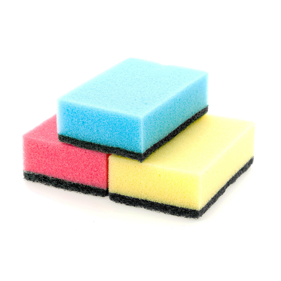 Schwamm, 8,5 x 5,5 x 2,5 cm, weich/rauh, 10 Stück, sortiert Q-CONNECT KF11720