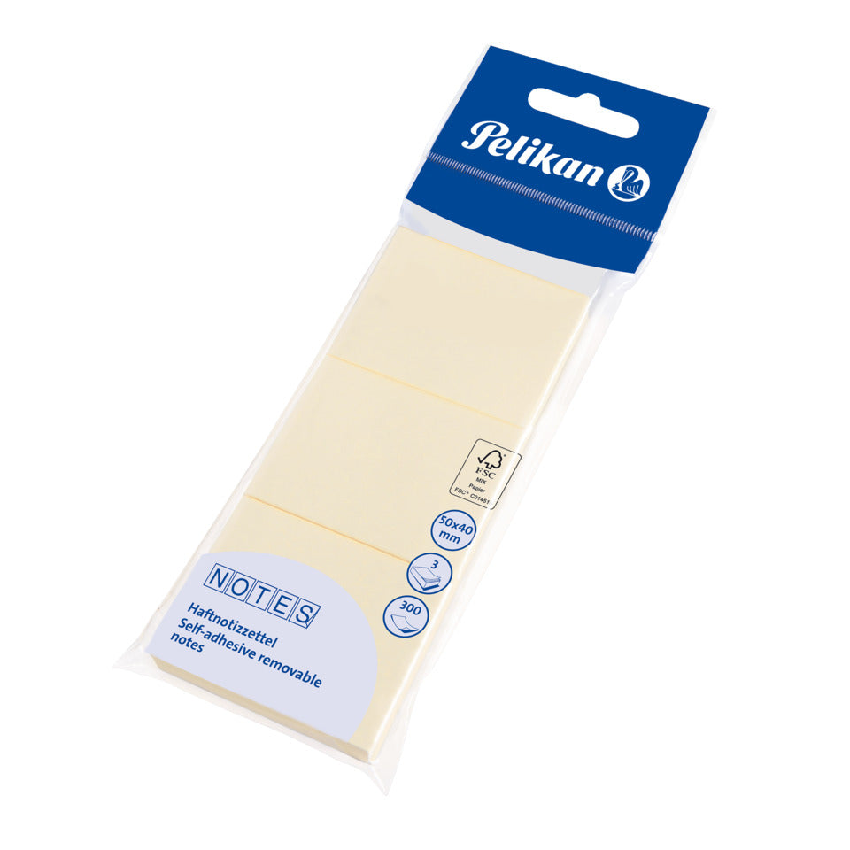 Haftnotizblock 3x100Bl gelb PELIKAN 300003828 200048 50x40mm
