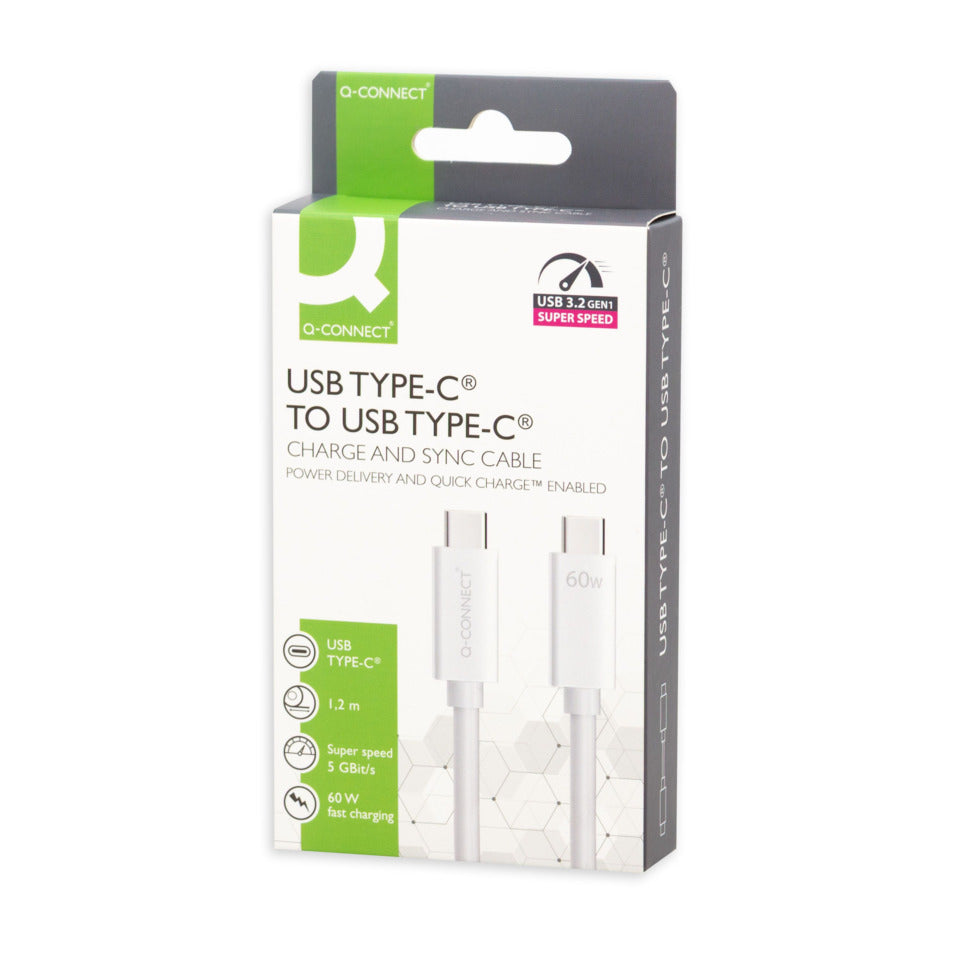 Q-CONNECT Ladekabel USB-C 3.2, Gen 1x1 weiß