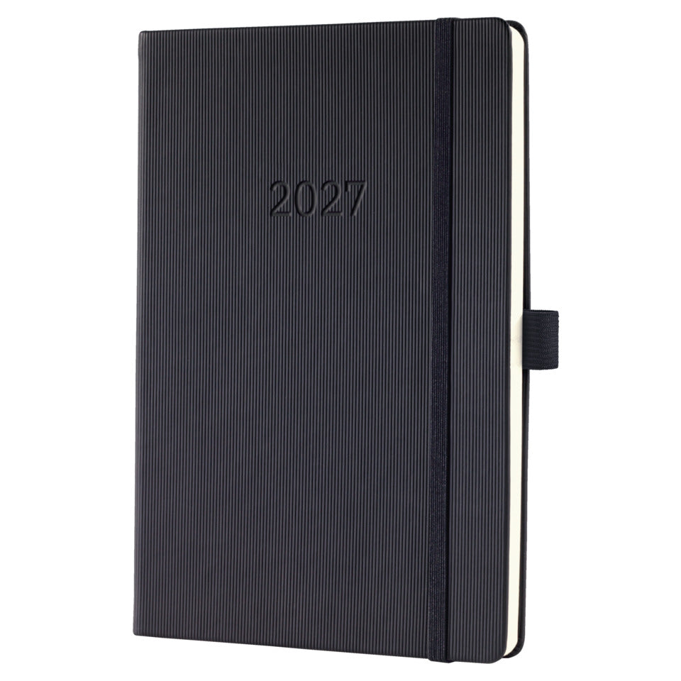 Buchkalender Conceptum 2027, A5, 96 Blatt, Hardcover, 1W/2S, schwarz SIGEL C2714