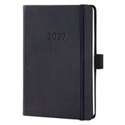 Buchkalender Conceptum 2027, A6, 88 Blatt, Hardcover, 1W/2S, schwarz SIGEL C2713