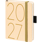 Buchkalender V Book 2027, A6, 57 Blatt, Kunstleder, 1W/2S, beige BSB 02-0360