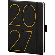 Buchkalender V Book 2027, A5, 57 Blatt, Kunstleder, 1W/2S, schwarz BSB 02-0359
