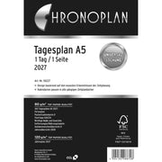 Ersatzkalendarium Tagesplan 2027, A5, 80g/m², 1T/1S, weiß CHRONOPLAN 50227