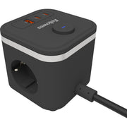 Steckdosenleiste Power Cube, 3-fach, 1 x USB-A, 2 x USB-C, schwarz FELLOWES 100137167