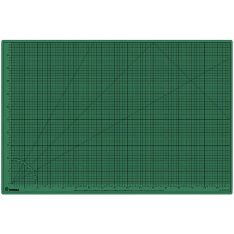 Schneidematte, 900 x 600 mm, bedruckt mit 10-und 50 mm-Teilung, 5-lagig, grün/schwarz ECOBRA 709060