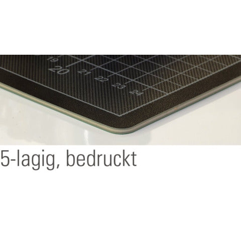 Schneidematte, 900 x 600 mm, bedruckt mit 10-und 50 mm-Teilung, 5-lagig, grün/schwarz ECOBRA 709060