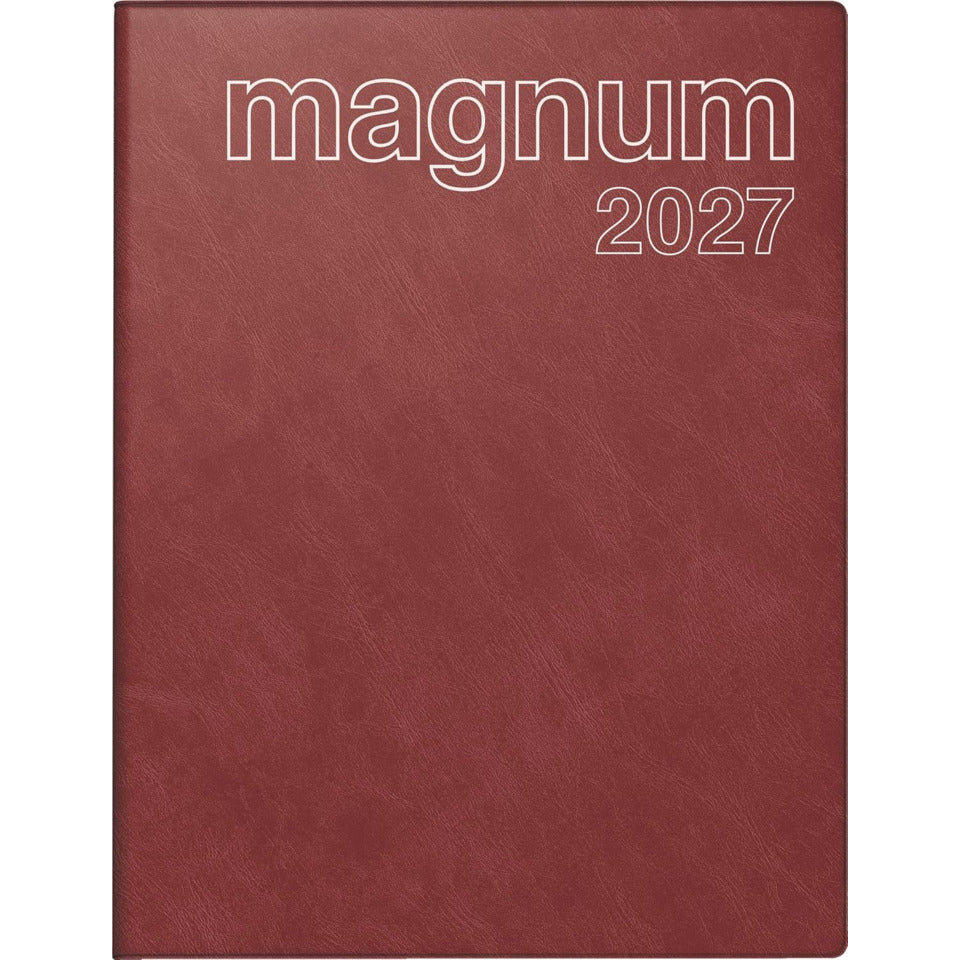 Taschenkalender Magnum 2027, 18,3 x 24 cm, 1W/2S, Kunststoff, weinrot RIDO 7027042297