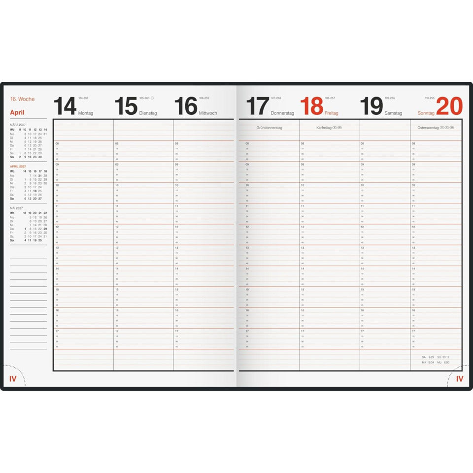 Taschenkalender Magnum 2027, 18,3 x 24 cm, 1W/2S, Kunststoff, dunkelblau RIDO 7027042387