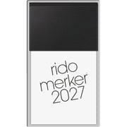 Tagesblock Merker 2027, 10,8 x 20,1 cm, 1T/1S, Kunststoff, schwarz RIDO 7035003907