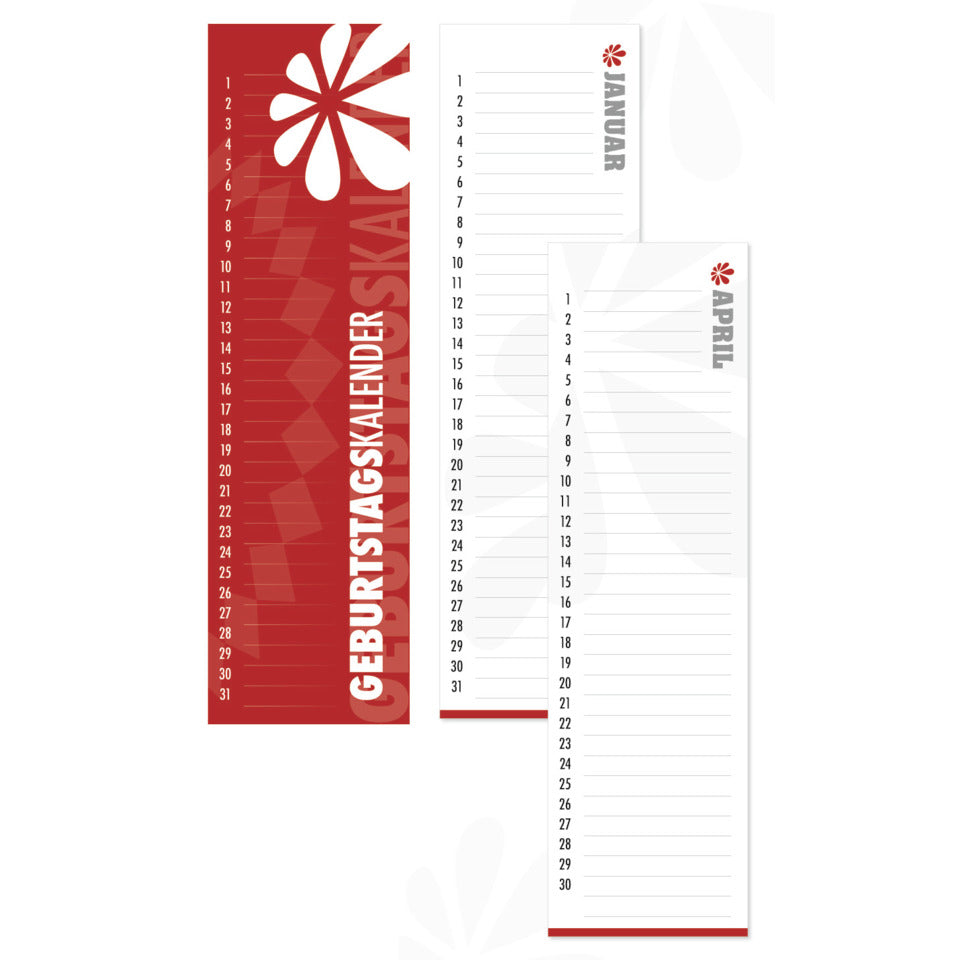 Geburtstagskalender Mini, 95 x 330 mm ALPHA 880812