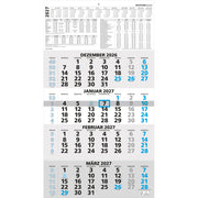 4-Monats-Wandkalender 2027, 33 x 59 cm, 4M/1S, blau ZETTLER 150300