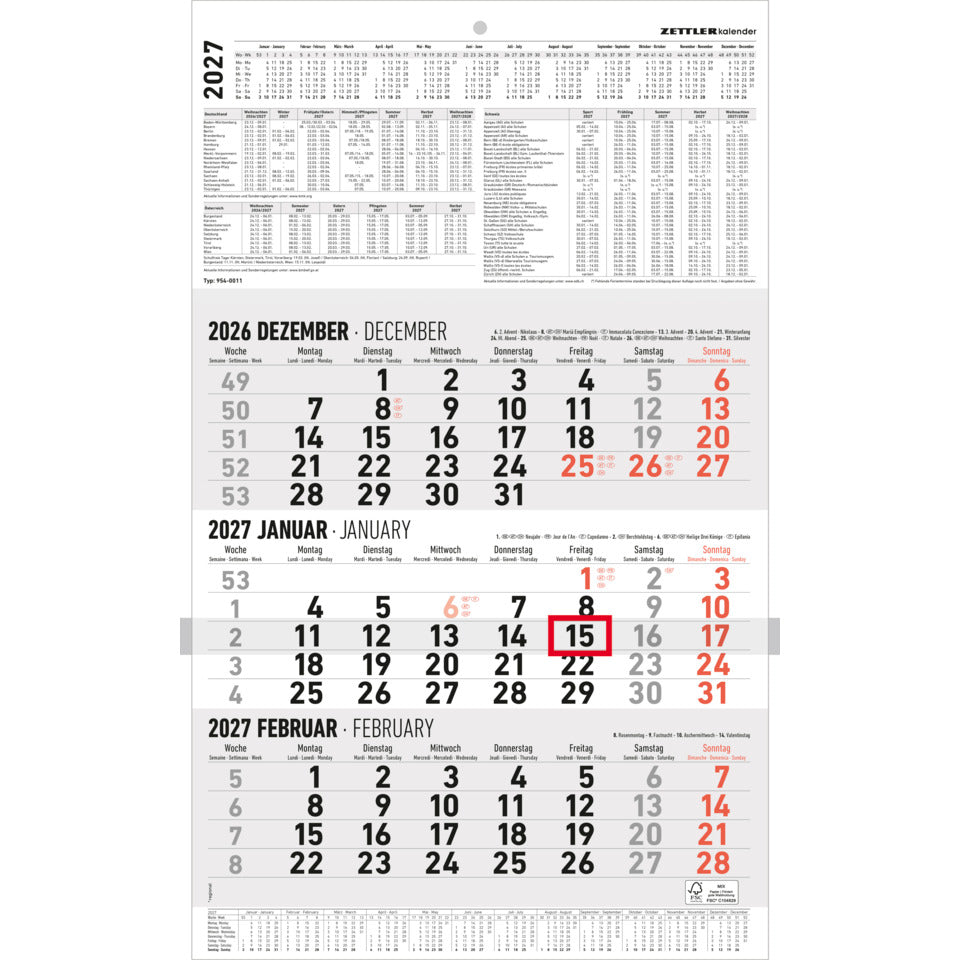 Kalender, Zeitplansysteme
