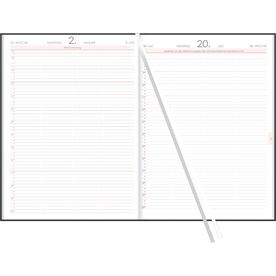 Buchkalender 2027, A4, 1T/1S, anthrazit ZETTLER 147600