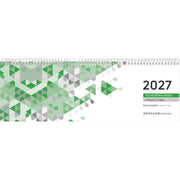 Tischquerkalender 2027, 29,6 x 9,9 cm, 1W/1S, grün ZETTLER 142900