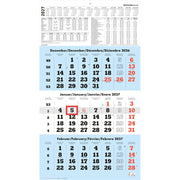 3-Monats-Wandkalender 2027, 29,7 x 57 cm, 3M/1S, blau ZETTLER 150101