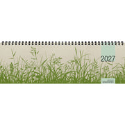 Tischquerkalender 2027, 32 x 10,5 cm, 1W/2S, Graspapier ZETTLER 143200