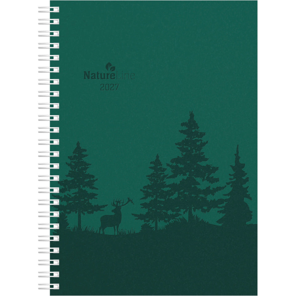 Spiralbuchkalender Nature Line Forest 2027, 150 x 210mm, 1W/2S, grün ALPHA 138601