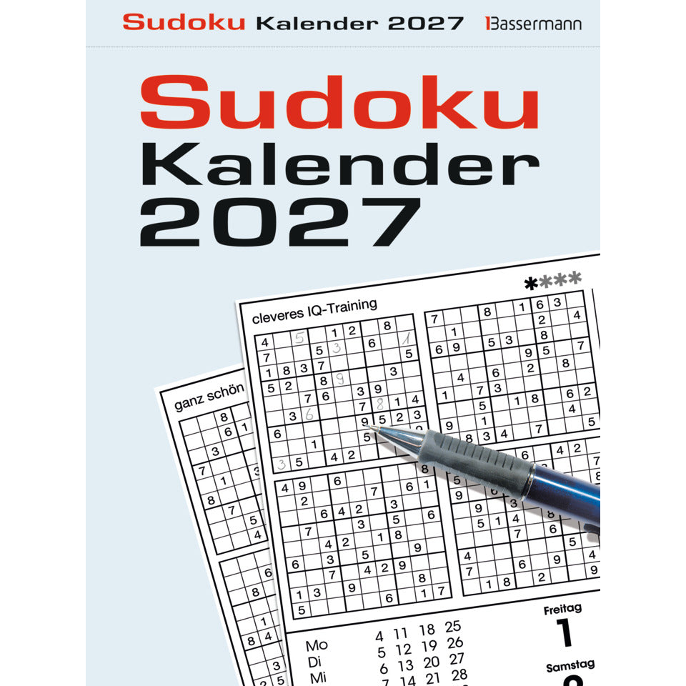Tagesblock Sudoku 2027, 16,5 x 22 cm BASSERMANN 15338