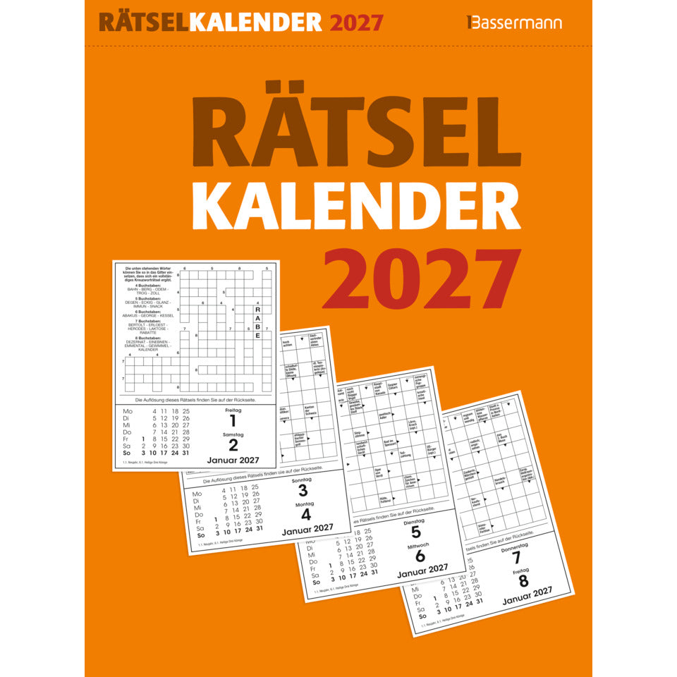 Abreißkalender Rätsel 2027, 16,5 x 22 cm BASSERMANN 15337