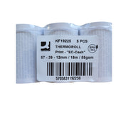 Q-CONNECT Thermorolle EC-Cash Druck, 57-39-12 mm, 18 m, 5 Stück, weiß