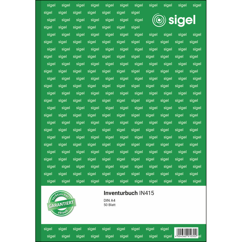 SIGEL Inventurbuch - A4, 50 Blatt, MP, 50 Blatt