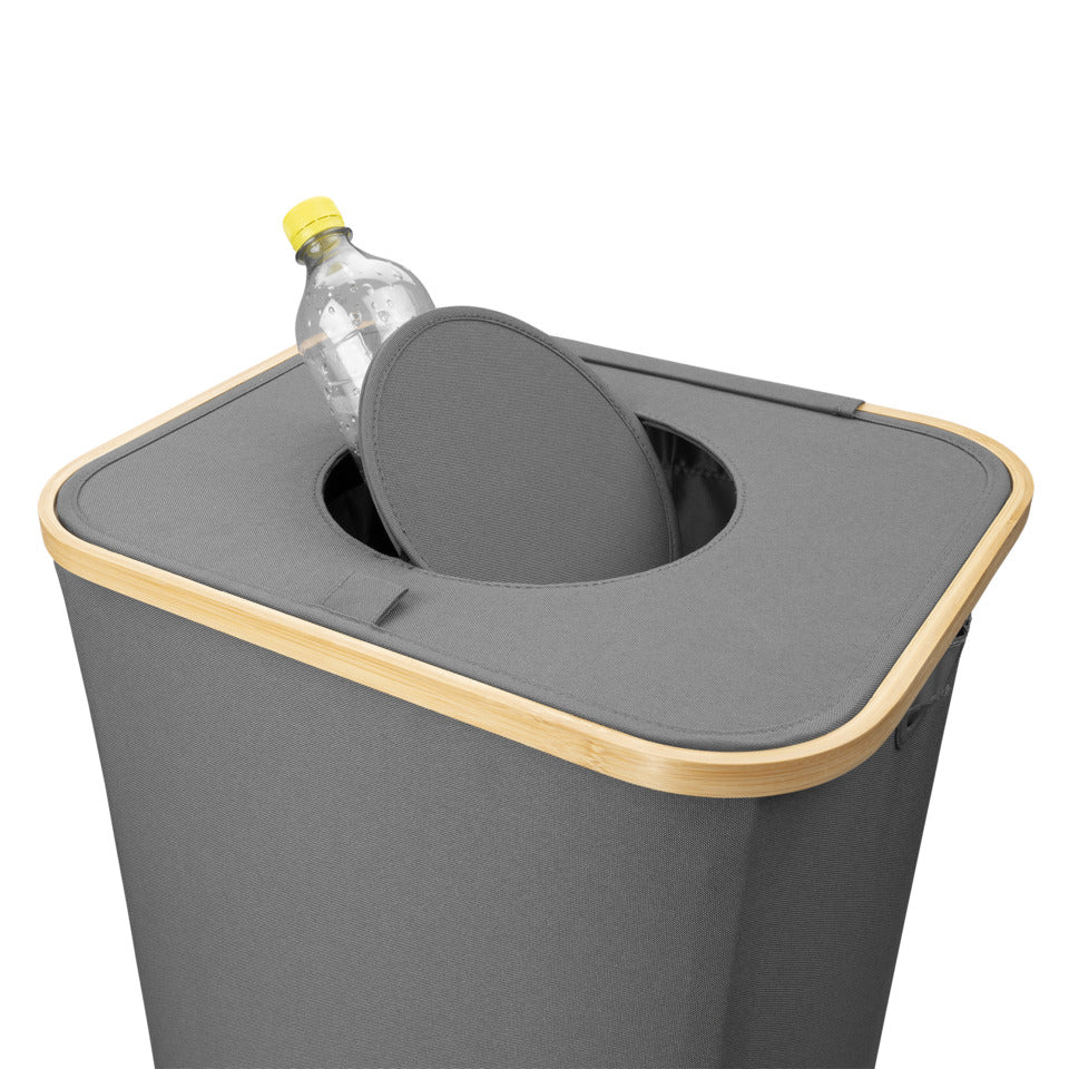 HELIT Pfandflaschensammler, 415 x 745 x 345 mm, 100 Liter, eckig, grau