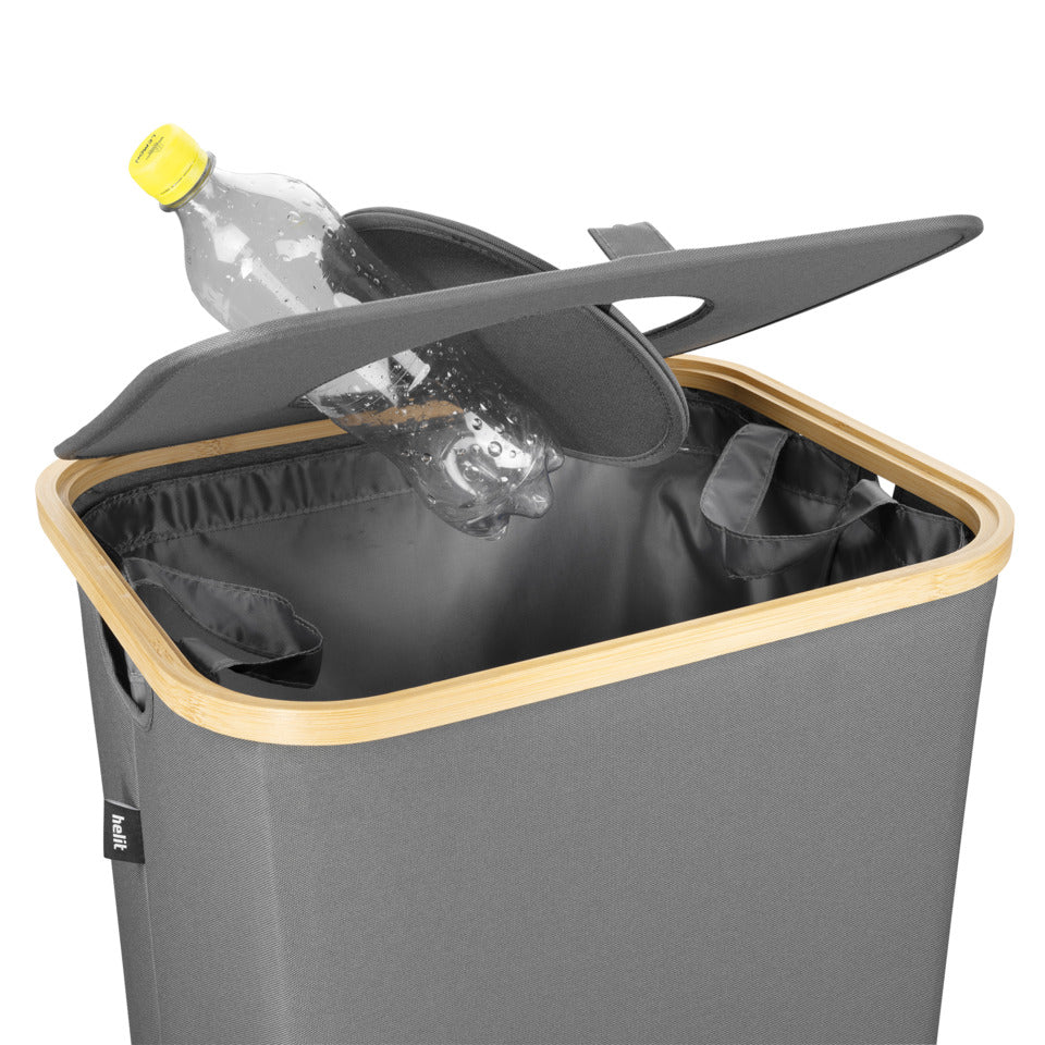 HELIT Pfandflaschensammler, 415 x 745 x 345 mm, 100 Liter, eckig, grau