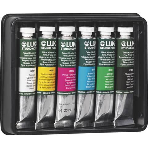 Malfarbe Tempera 19ml Set 6ST LUKAS K118006 Tube