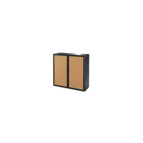 Rollladenschrank schwarz/buche PAPERFLOW E1CT0005100045