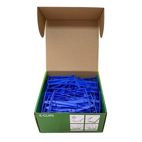 Aktenbinder E-Clip 8cm 100ST blau Q-CONNECT KF02282