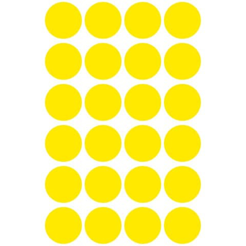 3007 Markierungspunkte - Ø 18 mm, 4 Blatt/96 Etiketten, gelb
