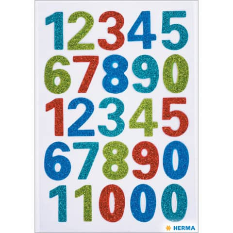 Schmucketikett Zahlen glittery 25 Stück HERMA 3279 Decorsticker