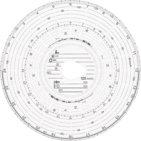 Tachoscheibe 125km/h 100ST RNK 3100 HAUG Combi 125100