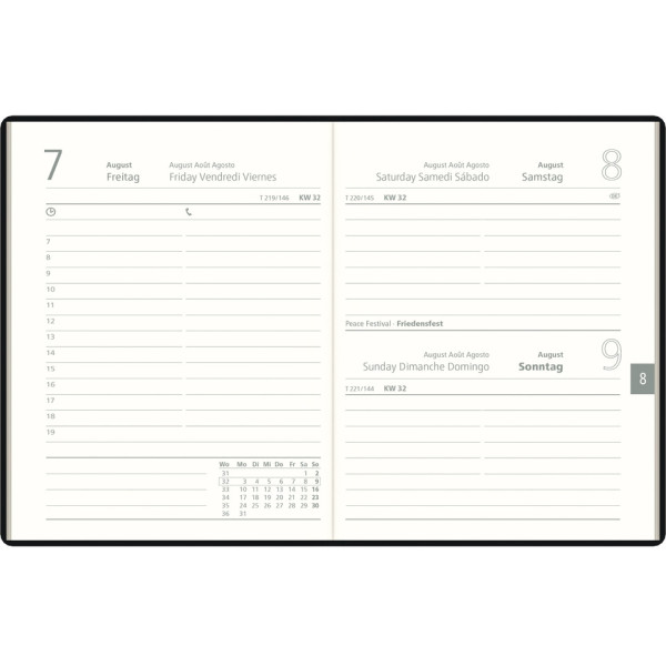 Taschenkalender 2026, 10 x 14 cm, 1T/1S, Kunststoff, sortiert ZETTLER 660088