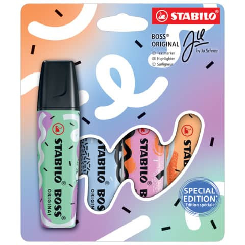 Textmarkeretui 4ST Ju Schnee sortiert STABILO BOSS 70/4-1-101-5 Pastell