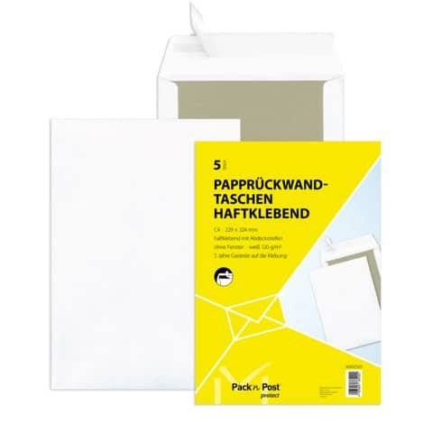 Versandtasche C4 HK 120g weiß 30002505 5ST Papprückwand