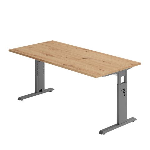 Schreibtisch 160x80cm ast/grap HAMMERBACHER VOS16/R/G