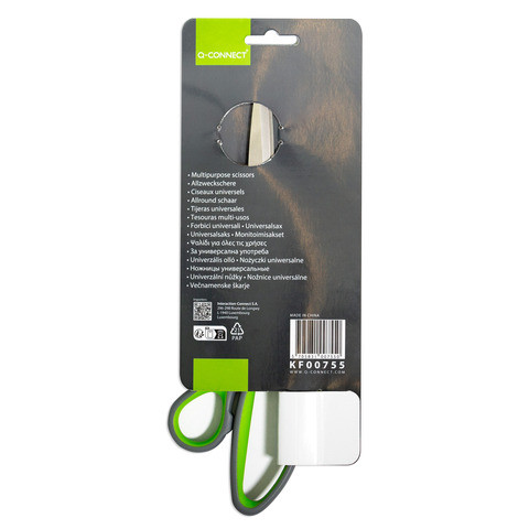 Schere 25,5cm grau/grün Q-CONNECT KF00755 Soft Grip