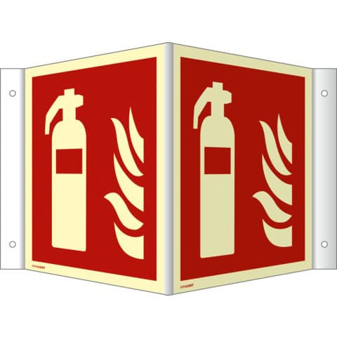 Winkelschild Feuerlöscher ISO 7010 MOEDEL 76837 nachl. 148x148mm