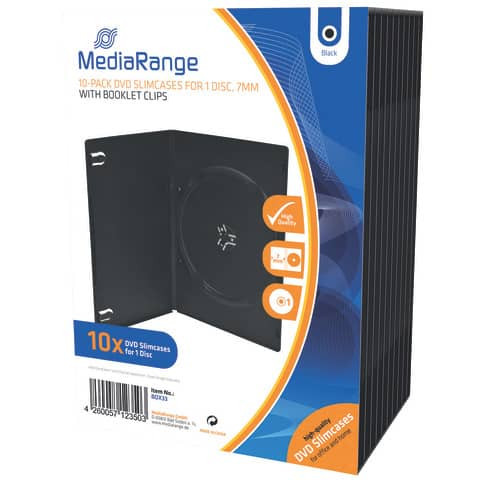 DVD Hüllen Slim 10ST schwarz MEDIARANGE BOX33