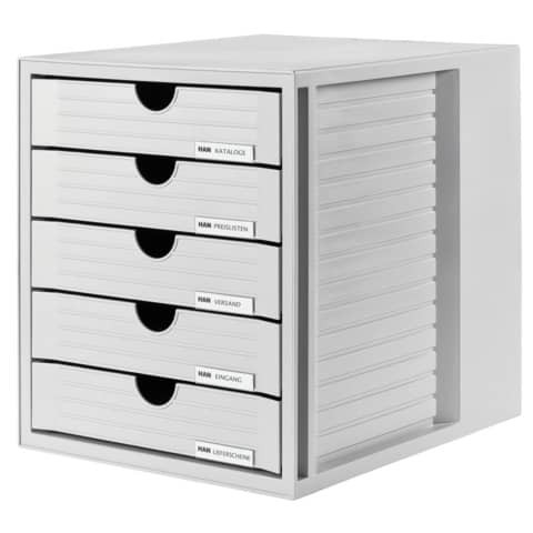 Schubladenbox lichtgrau HAN 1450-11 5 geschlossene Schuebe