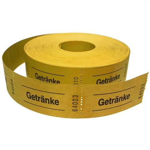 Gutscheinrolle Getränke gelb 601052 1000Abrisse