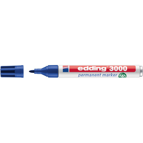Permanentmarker 3000 1,5-3mm blau EDDING 3000-003 Rundspitze nachfüllbar