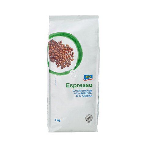 Kaffee Espresso 1 kg Bohnen ARO 963876