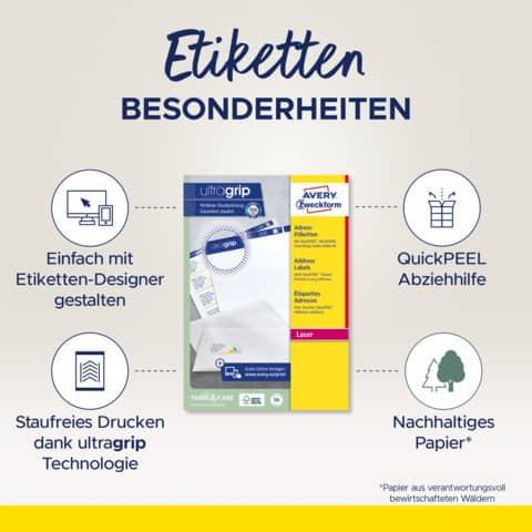 Universaletiketten 63,5x38,1 we ZWECKFORM L7160-100