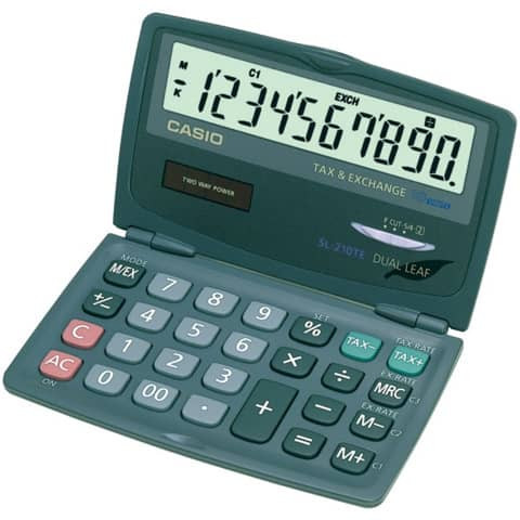 Taschenrechner SL210TE 10-stellig CASIO SL-210TE DualPower 120x73x13mm