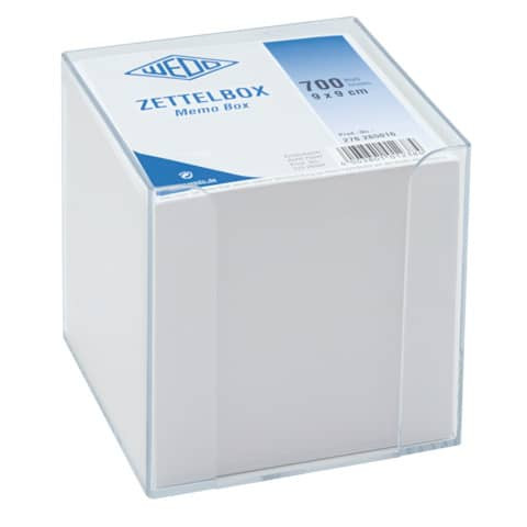 Zettelbox 9,5x9,5cm gefüllt glasklar WEDO 270265016 700BL